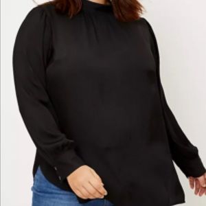 LOFT Plus Mock Neck Tunic Blouse
